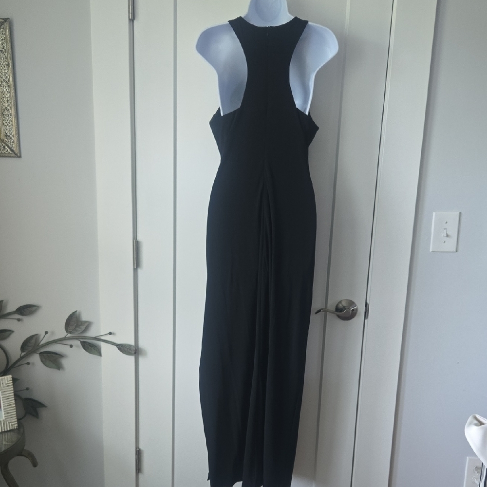 Jump Black Sleeveless Halter Sheath Dress With Silver Embellishments & Slit - Picture 5 of 5